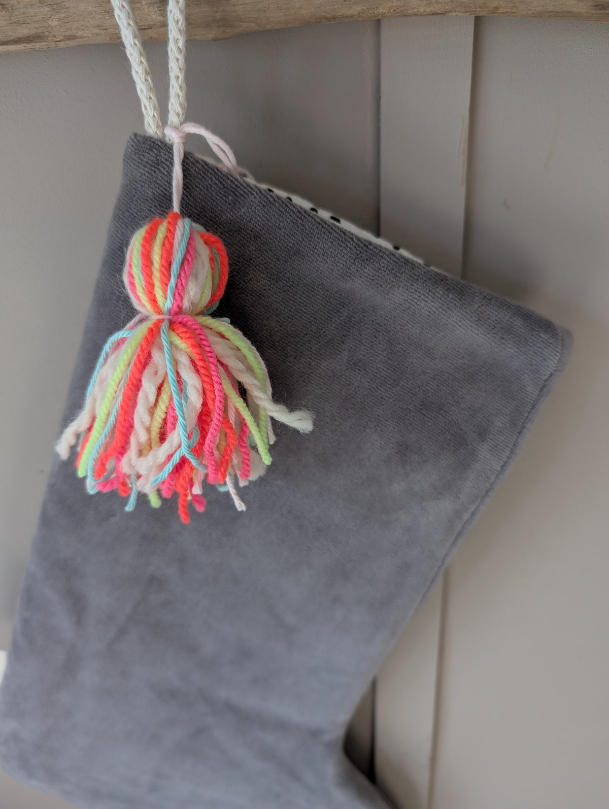 SALE% Nikolausstiefel Nikki | Samt Grau
