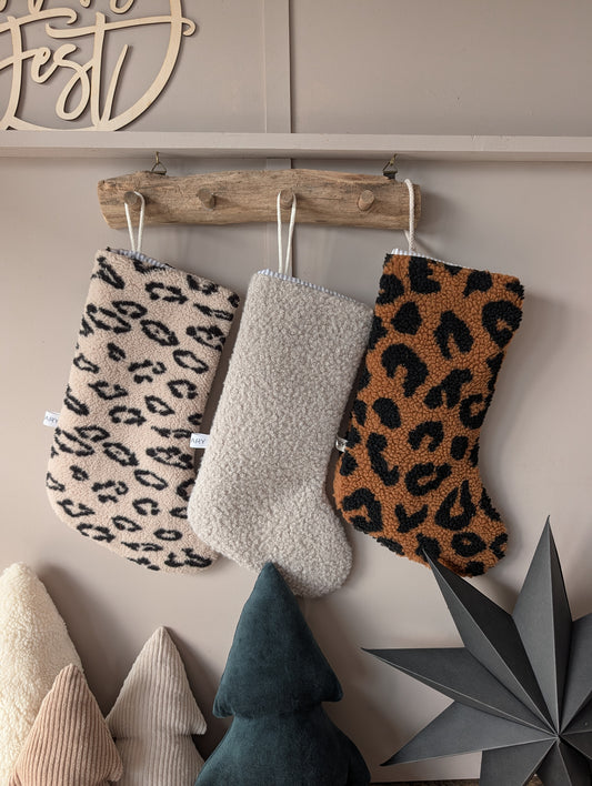 Nikolausstiefel Teddystoff | Weihnachtsstrumpf