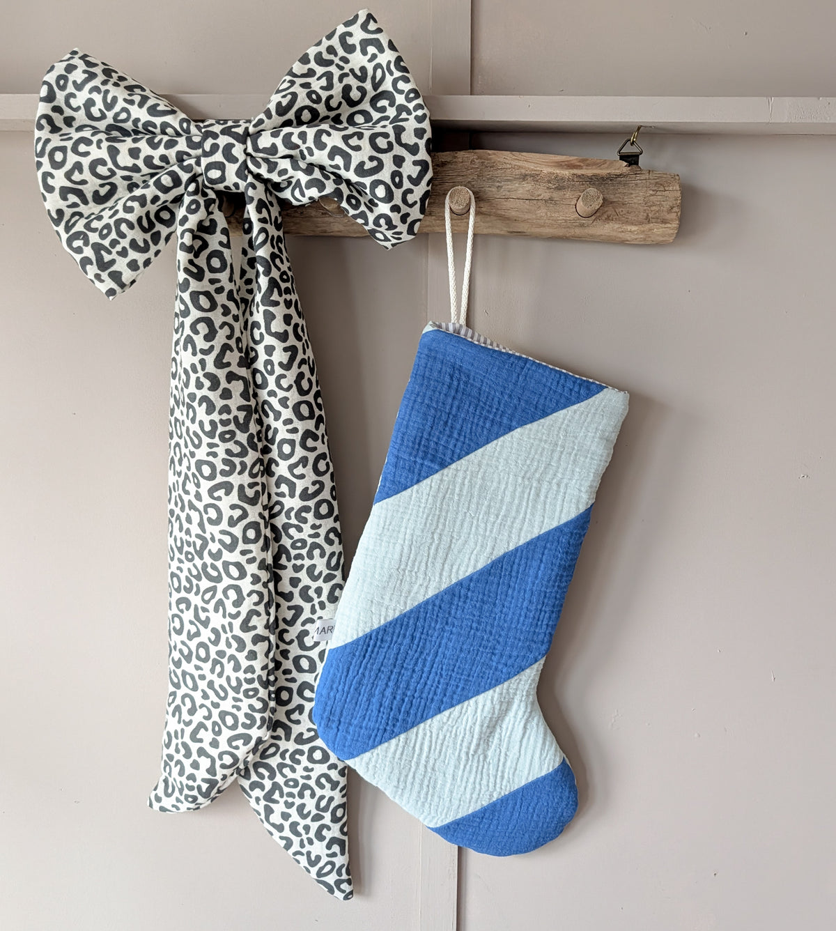 Nikolausstiefel Patchwork Royalblau | Altmint