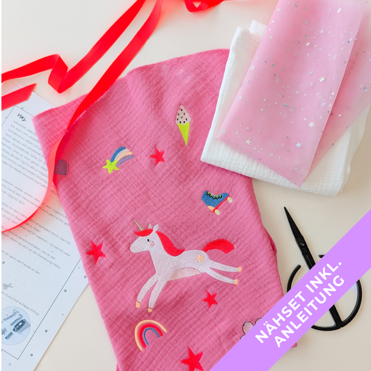 DIY Nähset Schultüte "Aurora" | inkl. Motiv Einhorn & Coole Neon Details