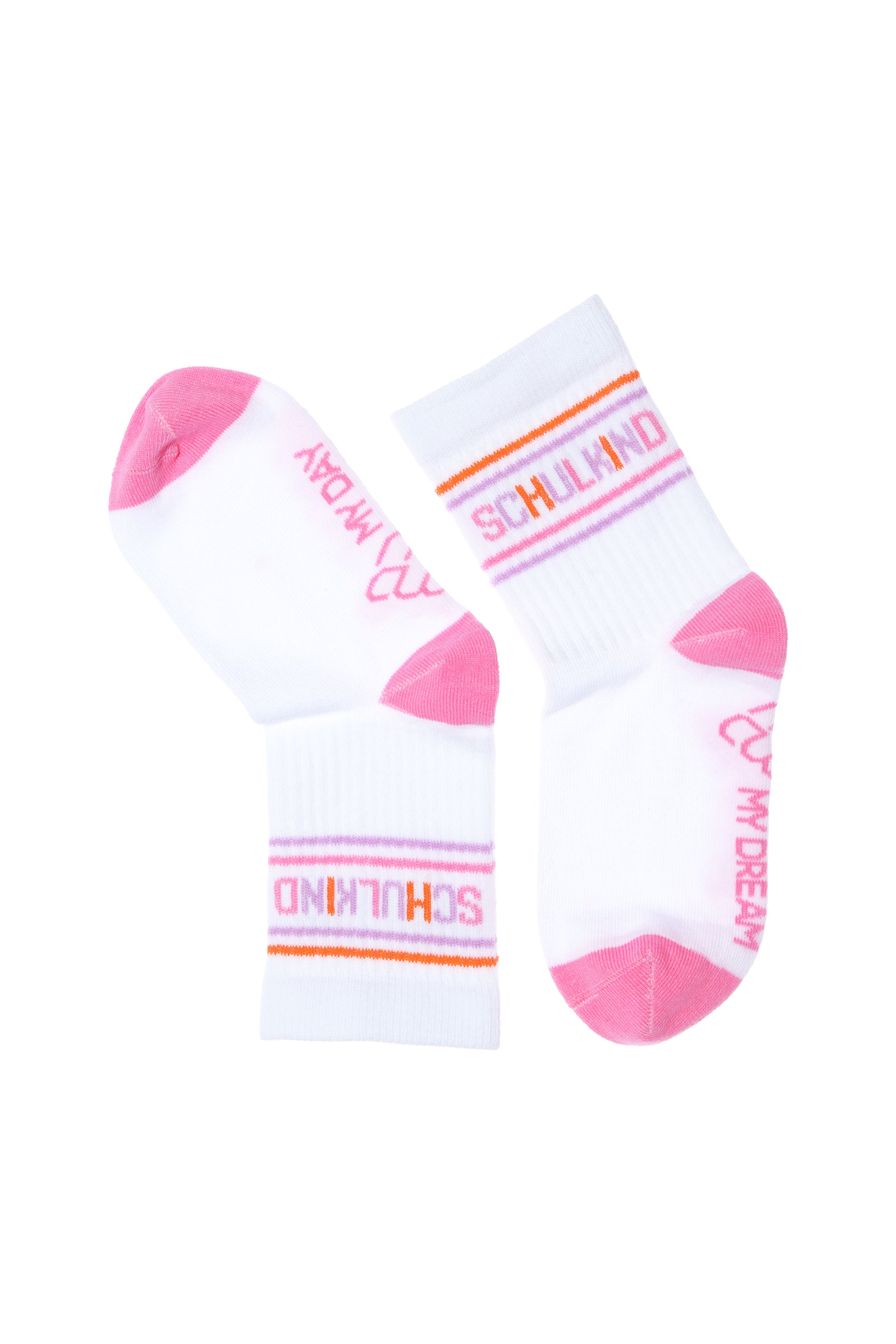 Schulkind Socken Neonpink und Orange