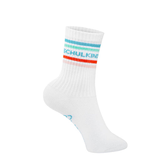 Schulkind Socken Orange-Mint-Blau