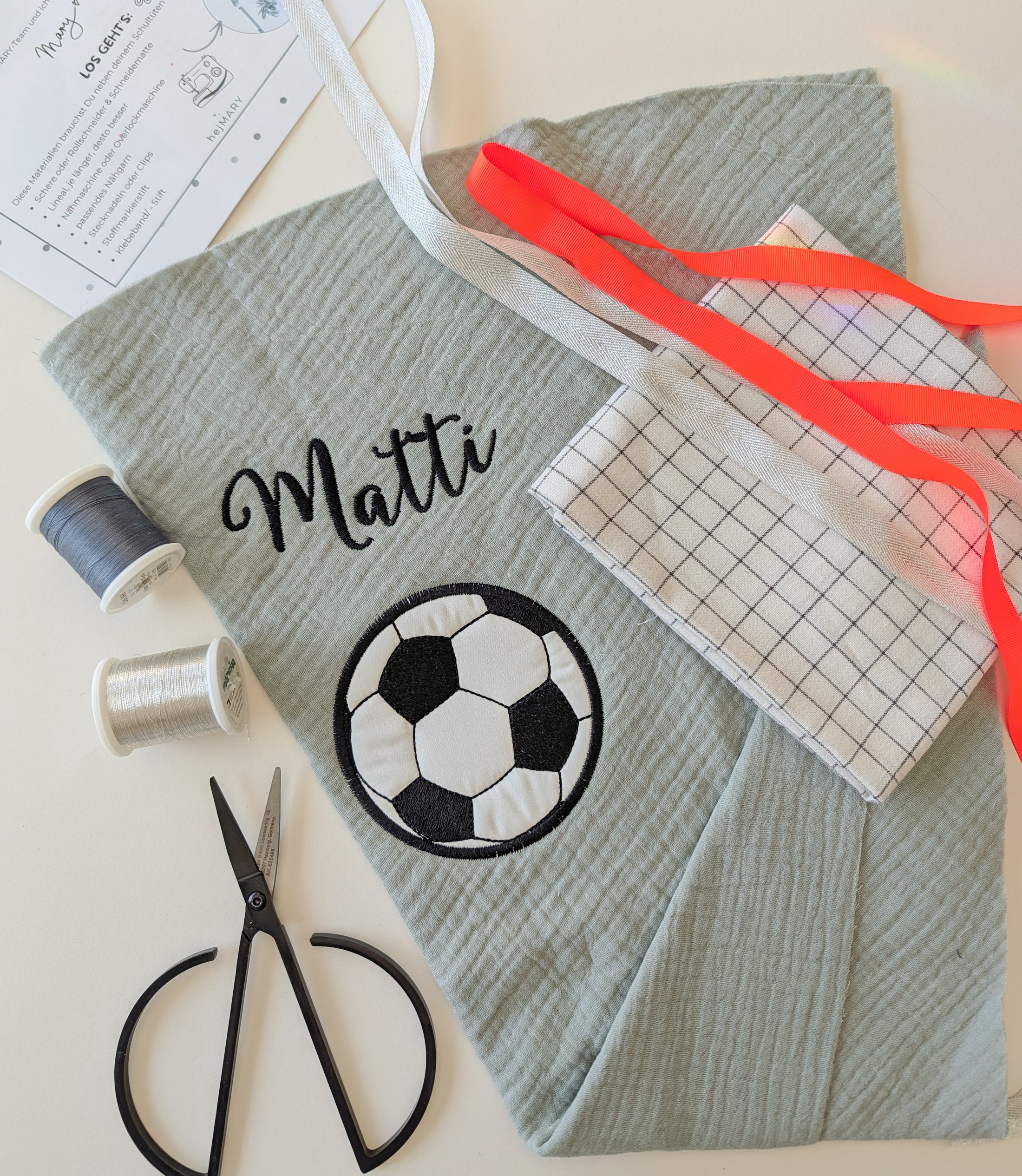 DIY Set Schultüte Fußball | Schultüte zum Selber nähen