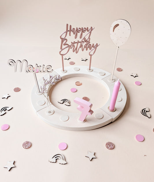 Geburtstagsring-Set: „Happy Birthday“ | Komplett Set mit Name