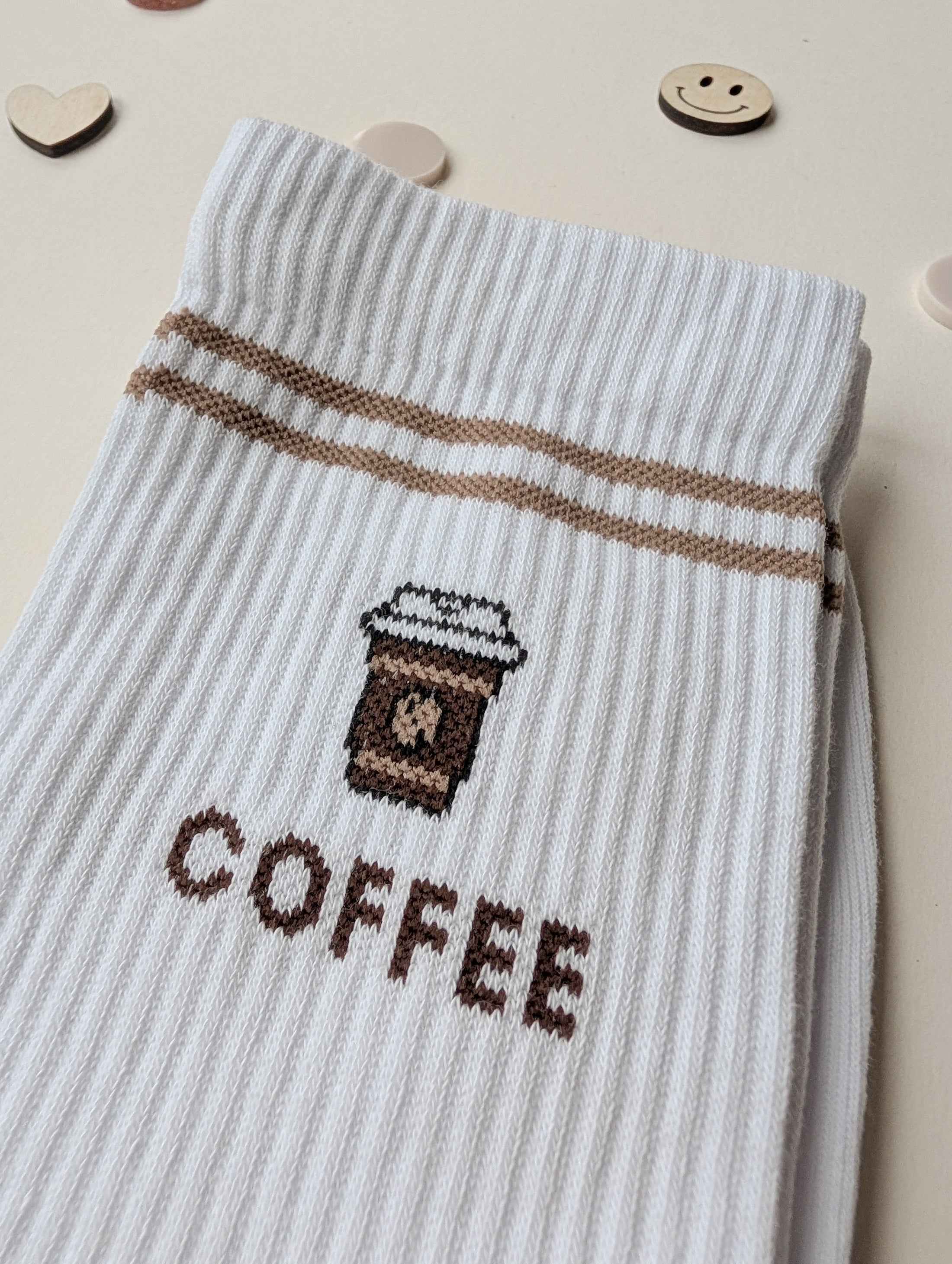 Socken "COFFEE" beige