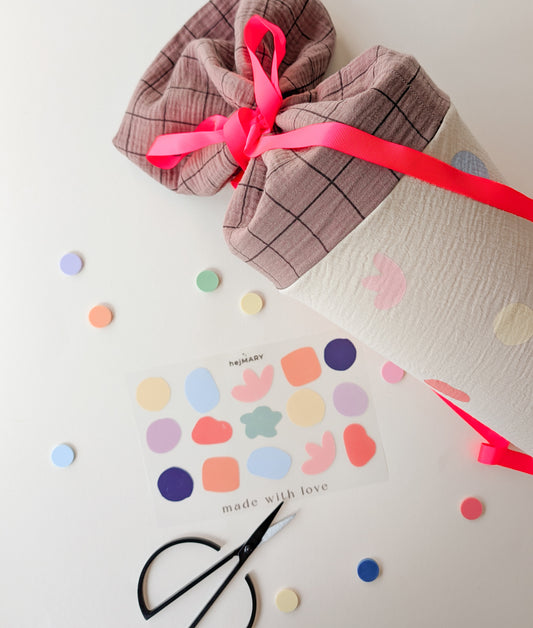 Bügelbild Set bunte Punkte | asymmetrische Kreise | zum Aufbügeln