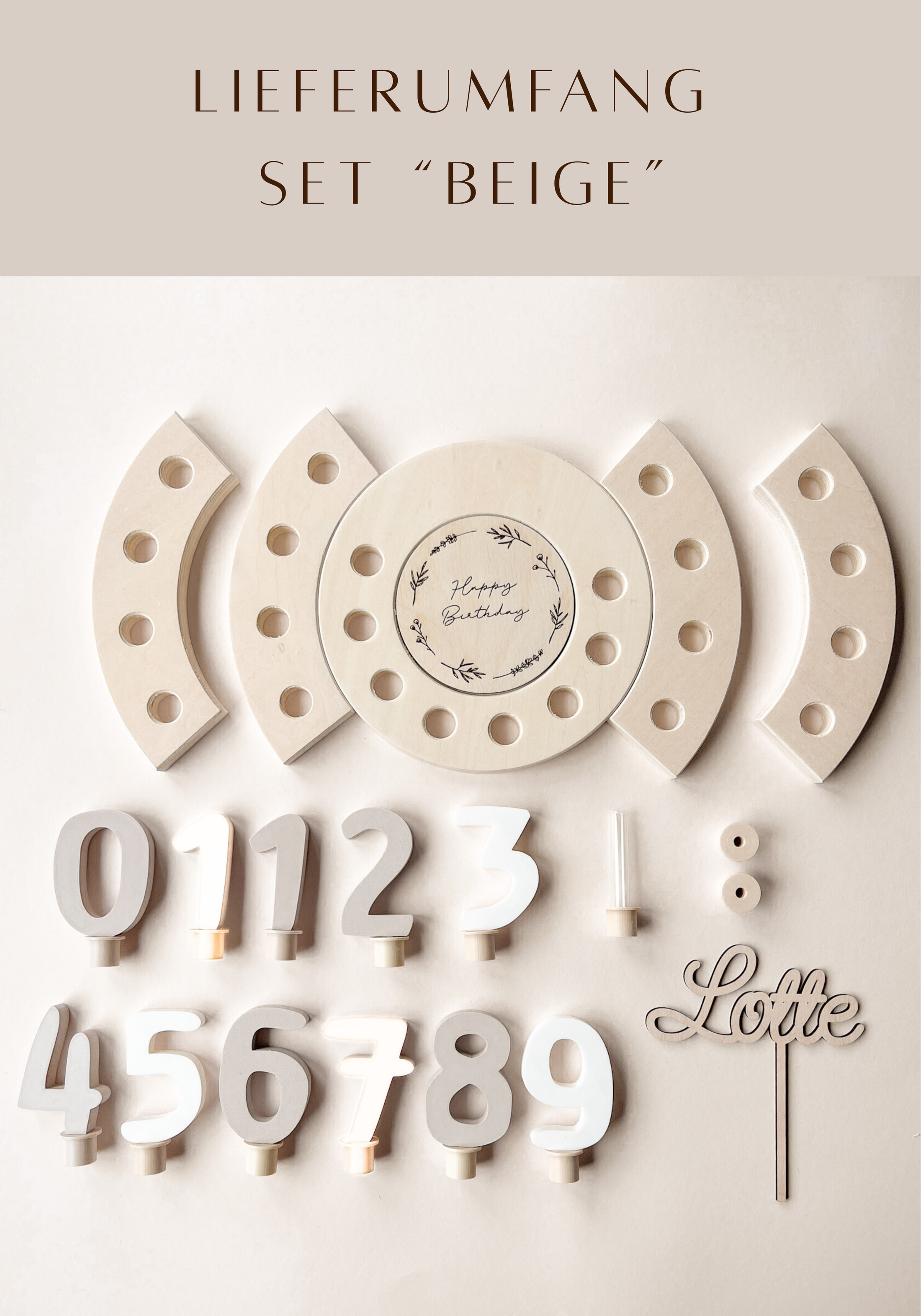 Geburtstagskranz-Starter-Set: Kranz „Happy Birthday“ + GRATIS Motivstecker